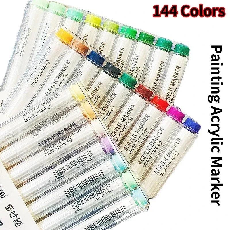 

9/144 Colors Acrylic Paint Languo Art Marker Pen Set DIY Painting Drawing for Card Ceramic Stone Mug Glass Fabric Art Supplies