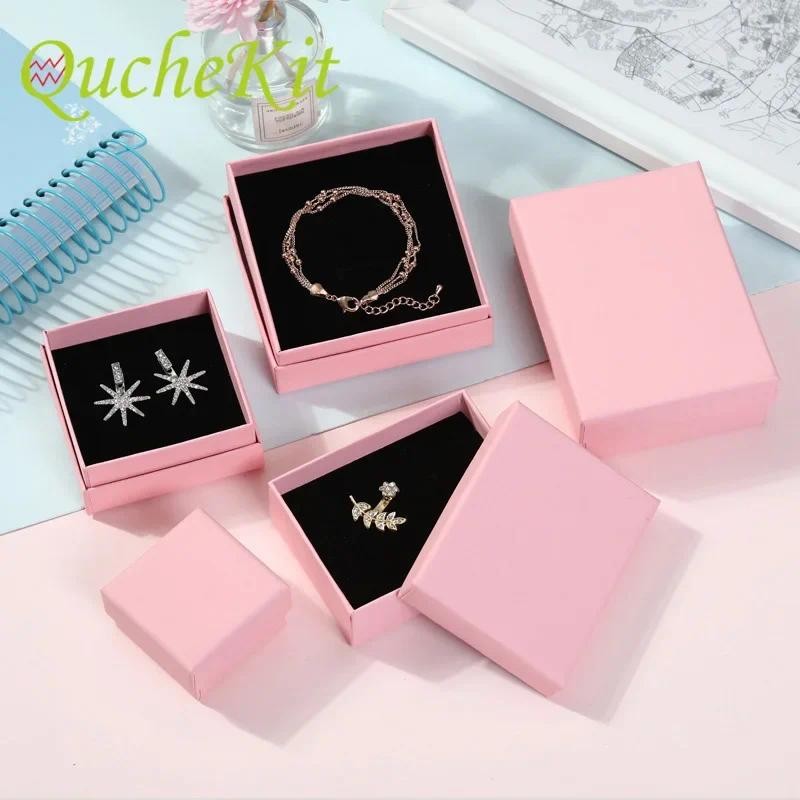 

12Pcs Pink Jewelry Box Necklaces Ring Bracelets Earring Gift Box Case DIY Packaging Box Weding Birthday Party Supplies