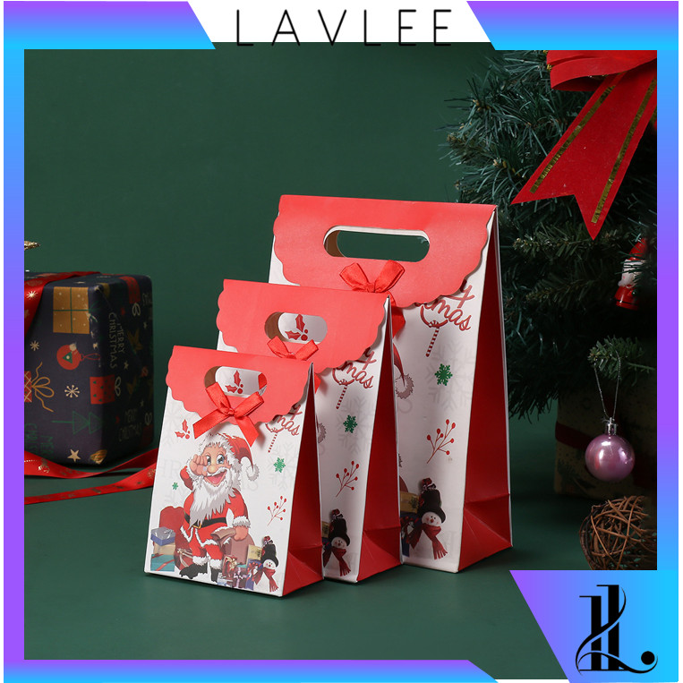

LAVLEE - 6470 Paper Bag Motif Natal / Paper Bag Santa Small Medium Size / Hampers Unik Kado Natal / Souvenir Motif Christmas Santa