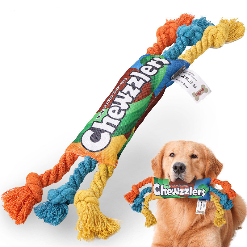 Puppy Dogs Toys Puppy colorful Cotton Chew Rope Knot Toy Durable Braided Dog Toys Dog Cleaning Teeth