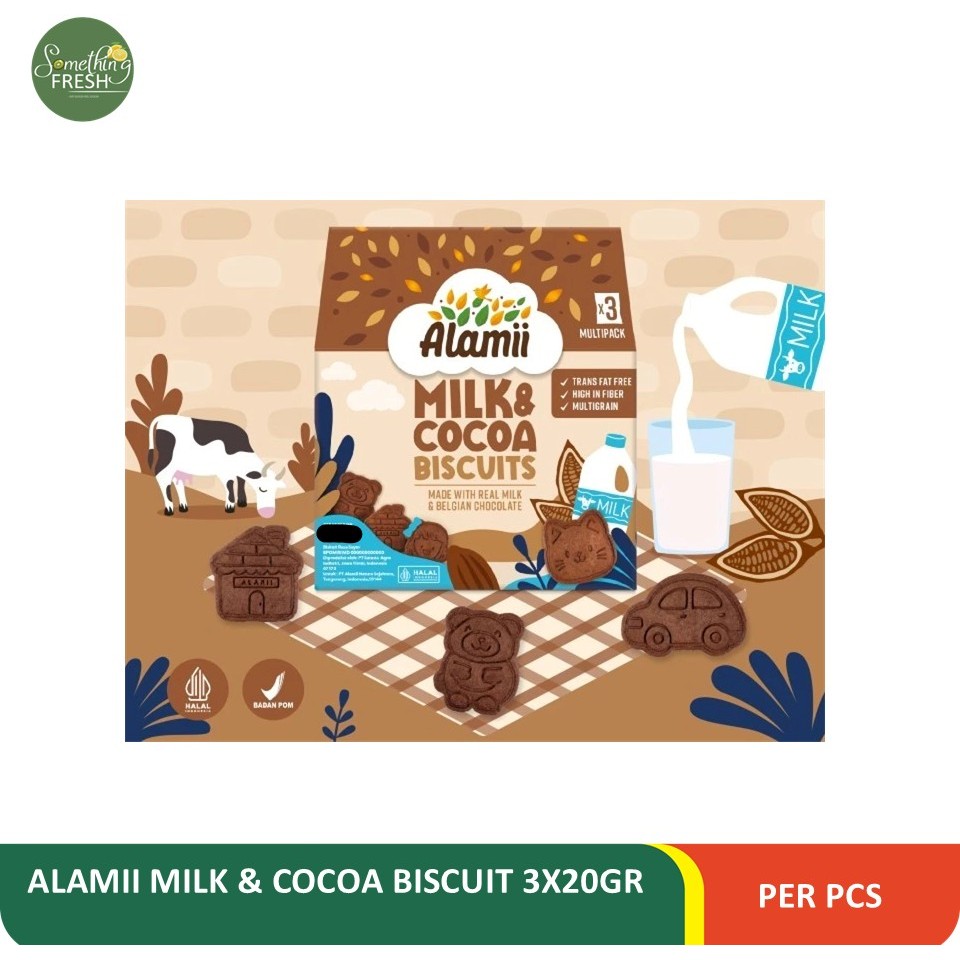 

ALAMII MILK & COCOA BISCUIT 3X20GR PER PCS