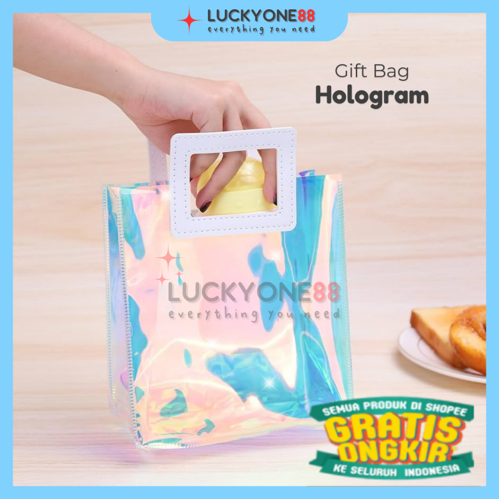 

Tas Hologram Hampers Natal Christmas Hamper Goodiebag Totebag Handbag Tas Tenteng PVC Mika/ New kado