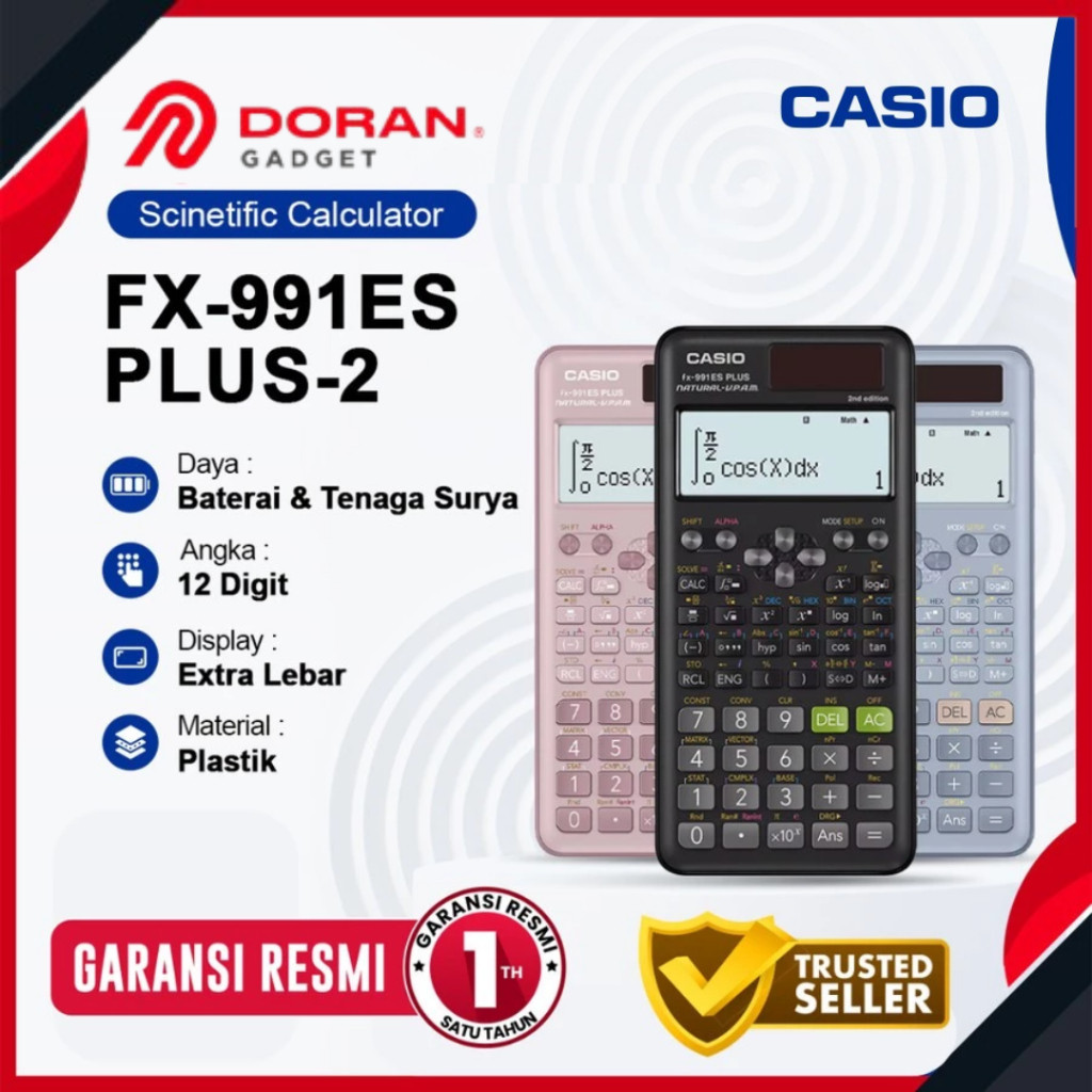 

Casio Calculator Scientific FX-991ES Plus 2nd Edition - Kalkulator Ilmiah - Garansi Resmi 1 Tahun