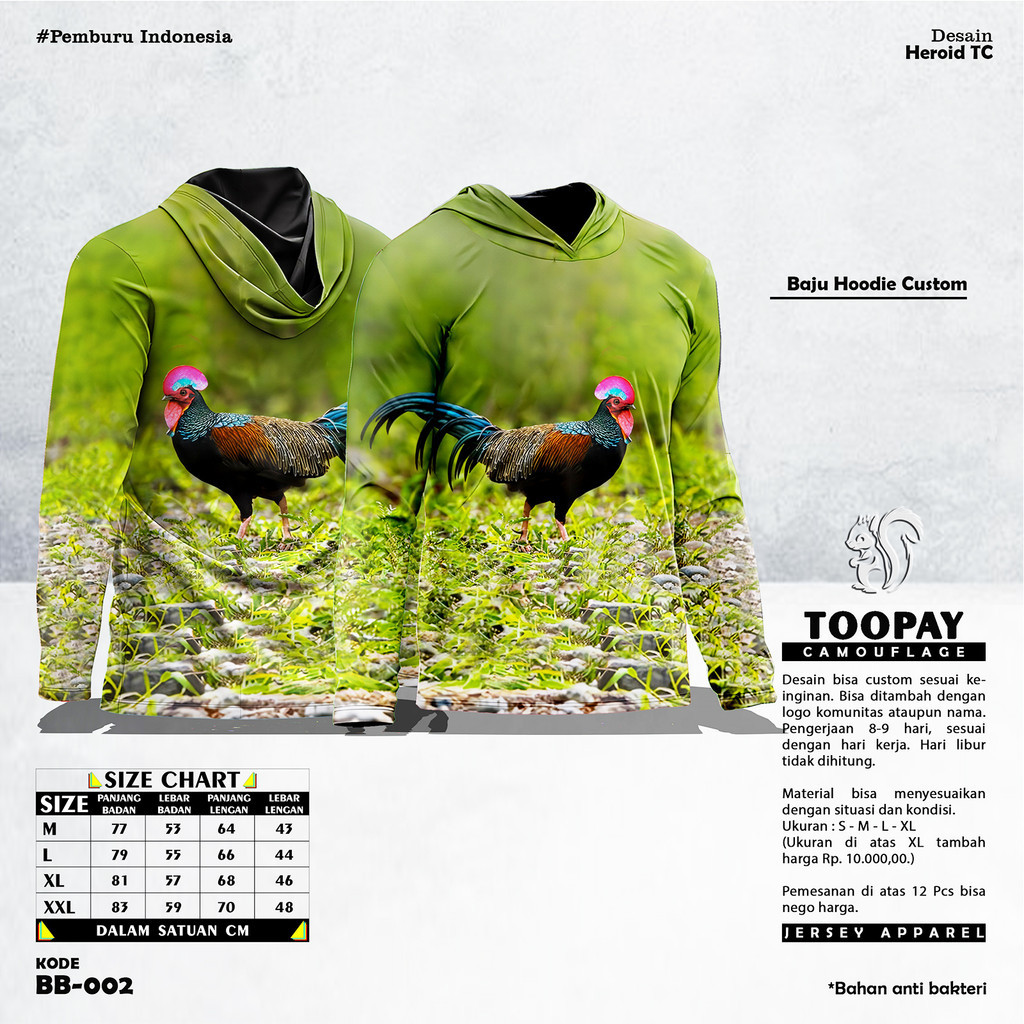 Baju Kamuflase Hunting Camo dan Kaos Hunting Lengan Panjang Camo Pria Sejati  Motif Ayam Hutan