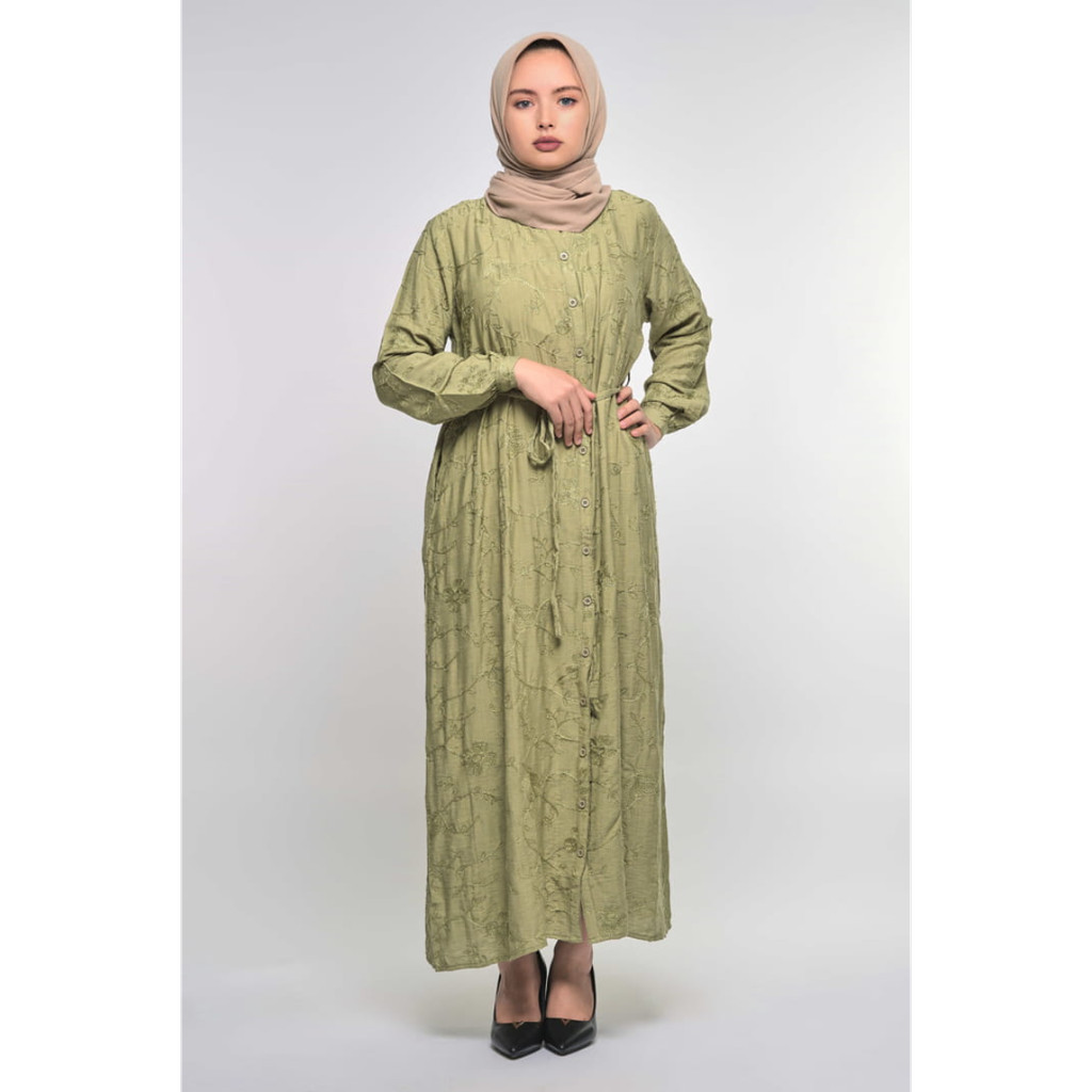 Puricia Gamis Wanita Dress Muslim Lebaran Aira Sage