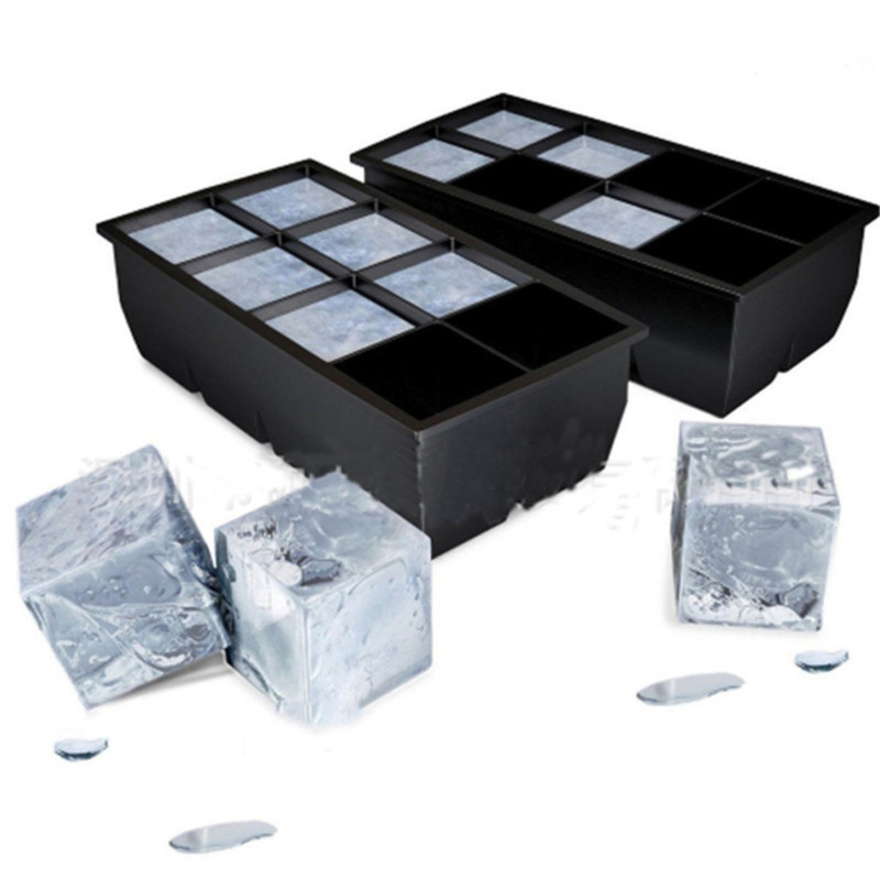 4/6/8/Grids Silica Gel Ice Cube Mold Square Ice Cube Mold DIY Ice Maker Cube Tray Ice Cube Tray Port