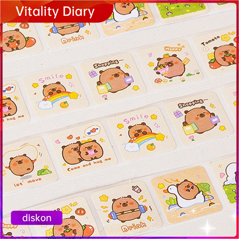

【COD❤️】Stiker Segel Kapibara Lucu Stiker Label Kartun Stiker Gulung Dekoratif -VDY