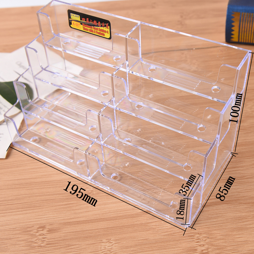 

1Pcs Clear Transparent Acrylic Counter Display Stand Office Home Supplies Office Desktop Business Card Holder 8 Pockets Stand