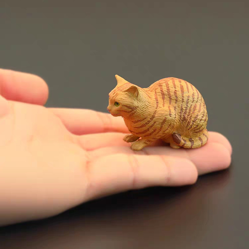 

Solid Simulation Animal Model Lying Orange Cat Figurine Cute Desktop Decoration Mini ornament