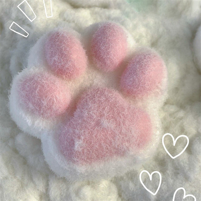 Mochi Taba Squishy NEW Fidget Toy Mini Kawaii Plush Cat Paw Handmade Silicone Cat's Paw with Fur Str