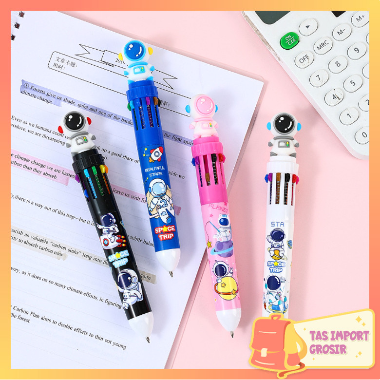 

TAS - S6221 Pulpen Mekanik 10 Warna / Bolpoin Lucu Karakter Astronot / Pena Sekolah Multi Warna / Bolpoin 10 Warna Karakter Lucu