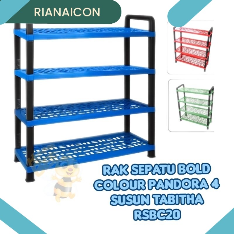 (VIRAL) RAK SEPATU BOLD COLOUR PANDORA 4 SUSUN TABITHA RSBC20