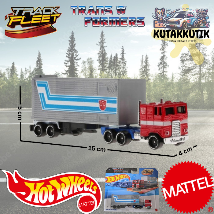Hotwheels Track Fleet Mobil Truk Trailer Optimus Prime Transformers