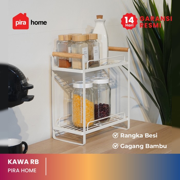 PIRA HOME -  KAWA RB Rak Bumbu Dapur / Rak Dapur Besi 2 Susun