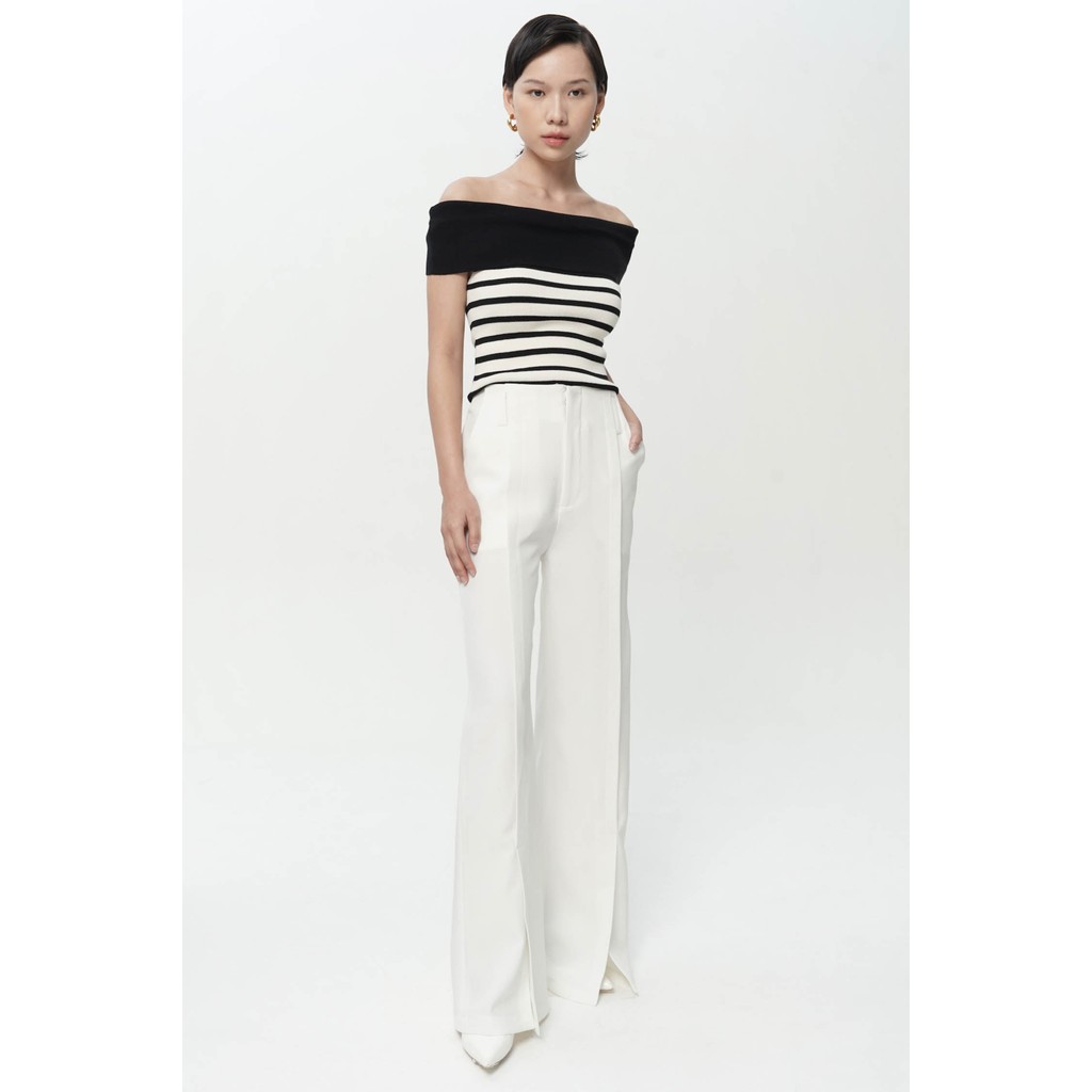 LOVE AND FLAIR - Andiamo Slit Trouser In White