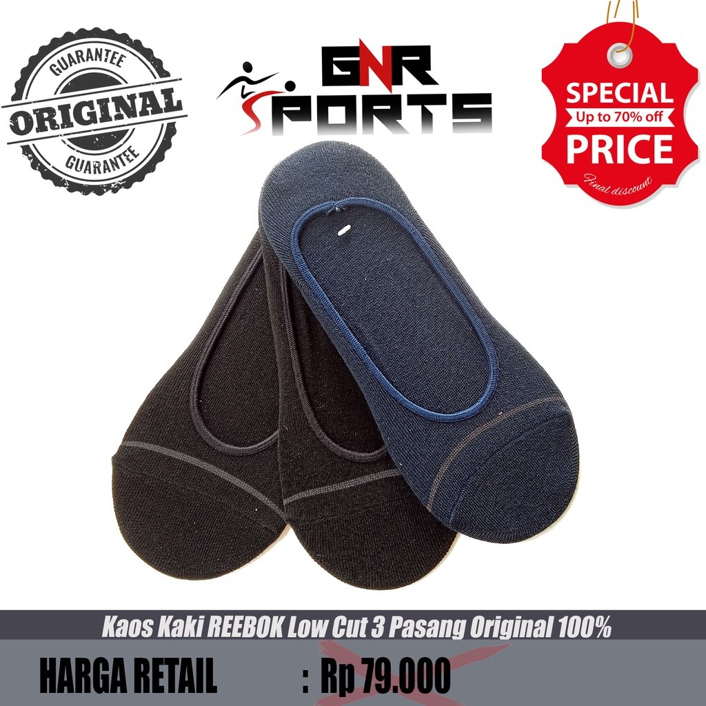 Kaos Kaki REEBOK Low Cut 3 Pasang Original 100%