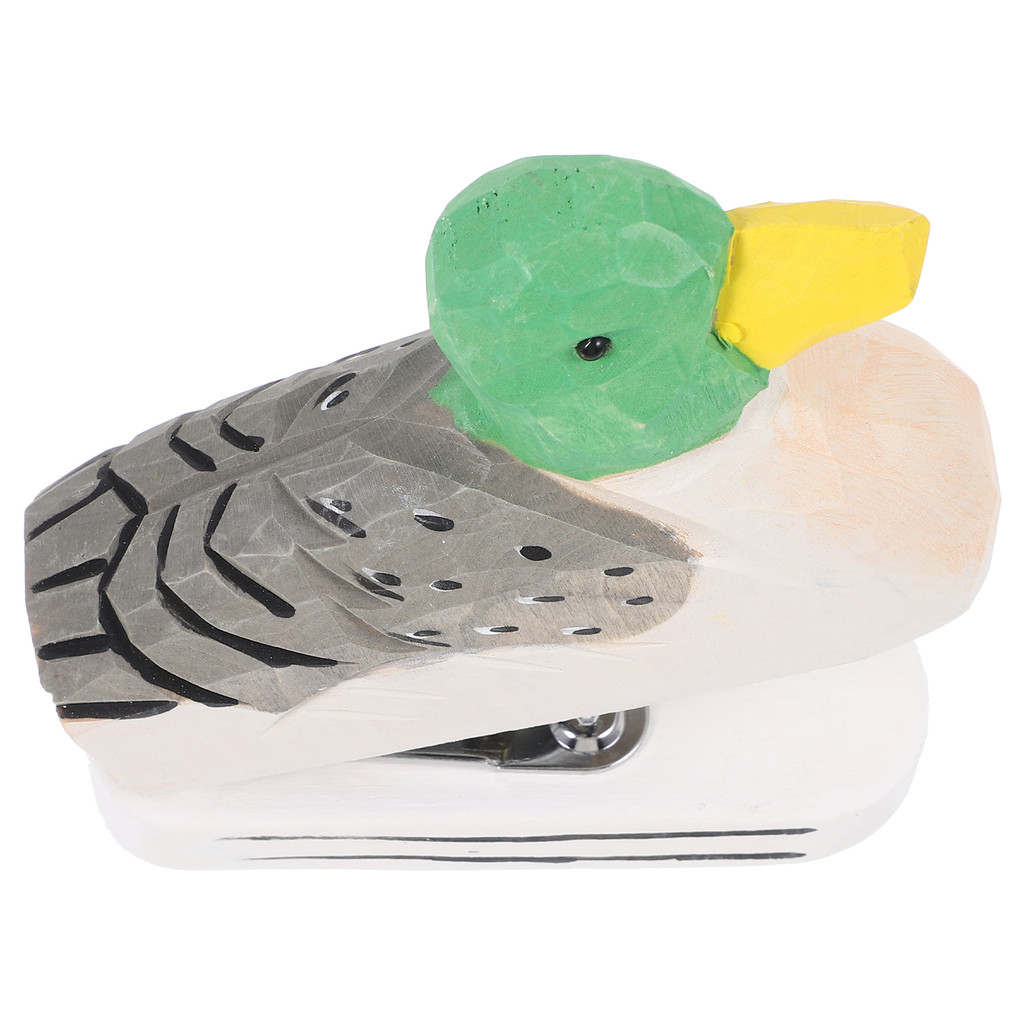 

Decorations Wood Carving Stapler Office Mini Ducks Statue Metal Desk Accessories