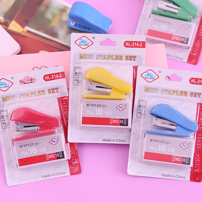 

Cartoon Stapler Set Cute Mini Stapler 10# Staples Office Supplies Student Prizes Small Gifts