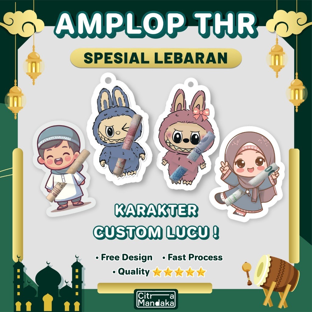 

UP - Amplop Lebaran Unik 2025 Karakter Peluk 3D Custom Angpao Idul Fitri THR Lucu Free Design