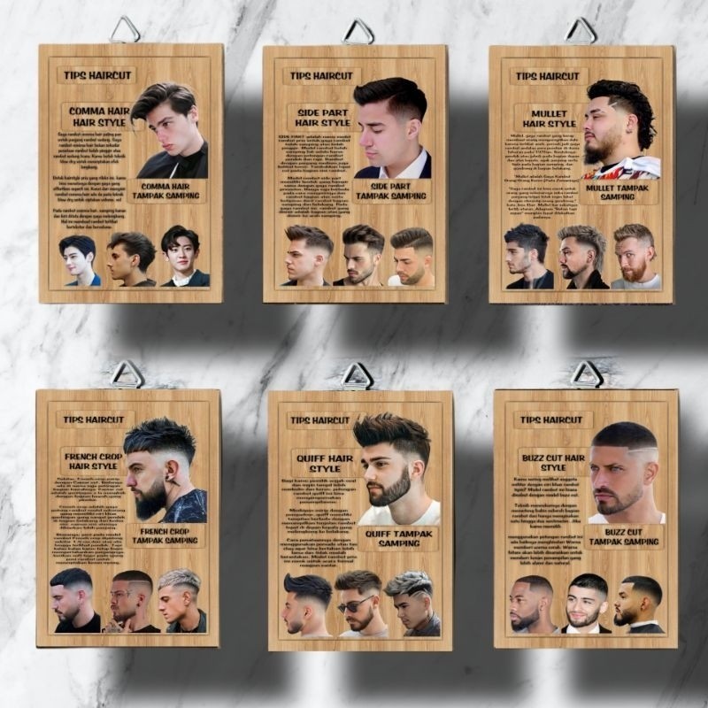 POSTER BARBERSHOP KAYU MDF HIASAN DINDING