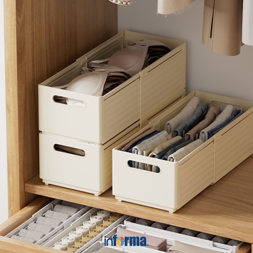 Informa 28-40x21x15 cm Dash Keranjang Penyimpanan Expandable Storage Basket Kotak Penyimpanan Serbag