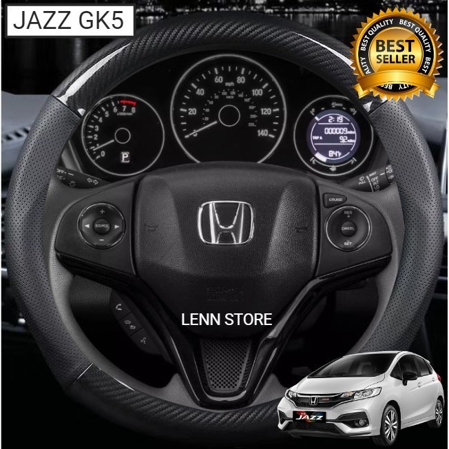 Cover Sarung Stir Carbon Mobil Honda JAZZ GK5 2017 2018 2019 2020 2021 2022