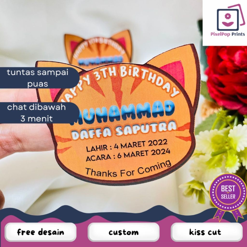 

Opikapip Print Sticker Karakter Ulang Tahun Anak Stiker Label Hampers Ultah Free Design Birthday