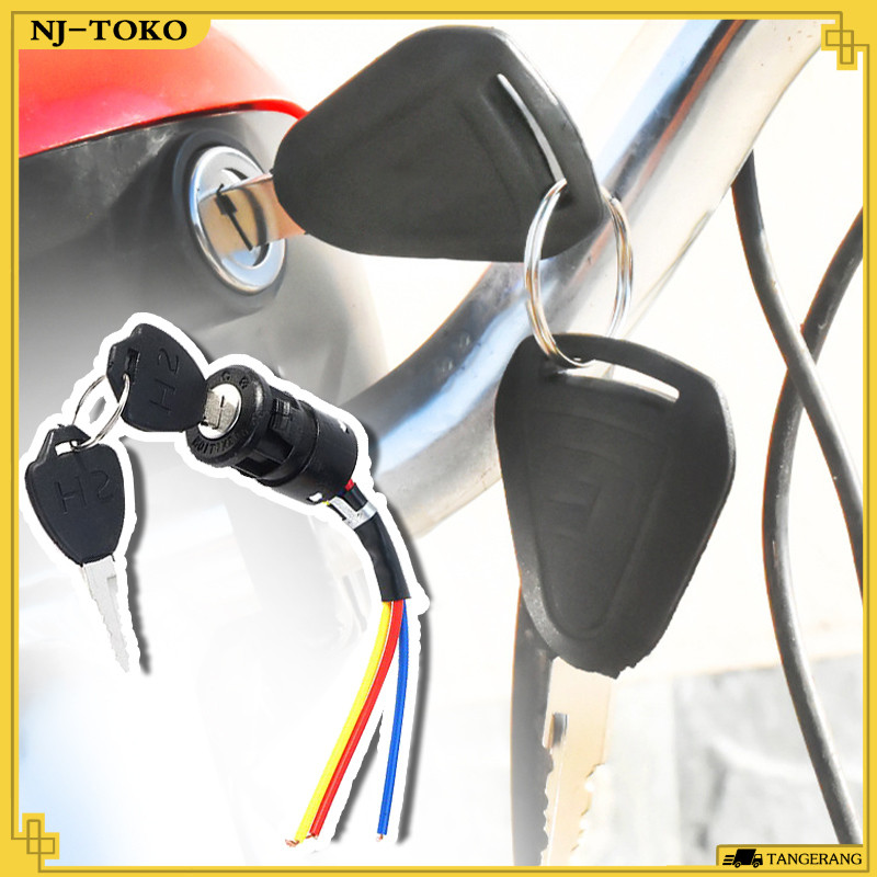 3 Kabel Kunci Kontak Sepeda Listrik Universal Kunci Kontak Sepeda Listrik Goda