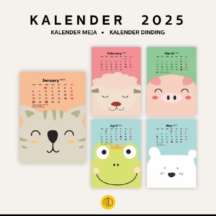 

Andma Kalender 2025 Dinding Meja Motif Animal - Meja
