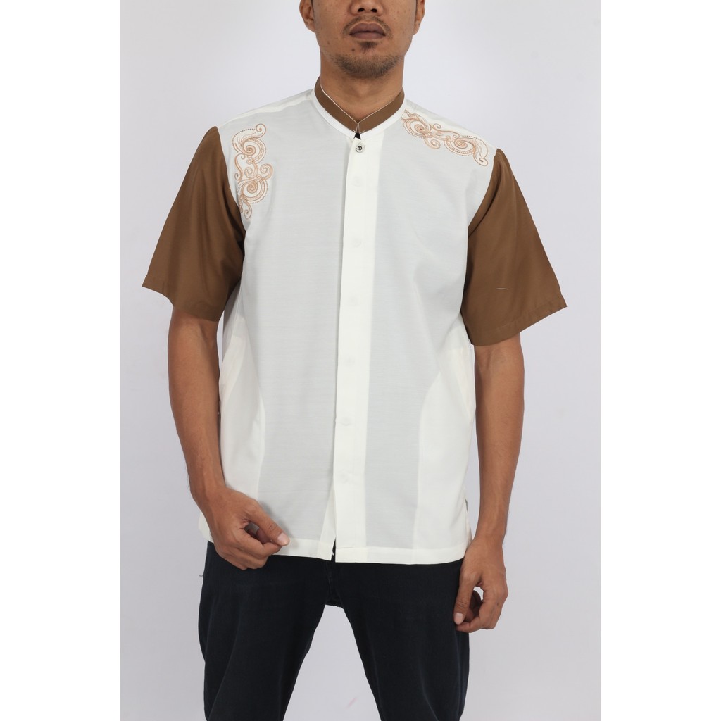 Salman - Kemeja Baju Koko Zaivan ARY 89 Premium Pria Dewasa Bordir Lengan Pendek