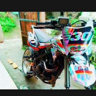 Decal sticker stiker klx D-Tracker Hologram pelangi
