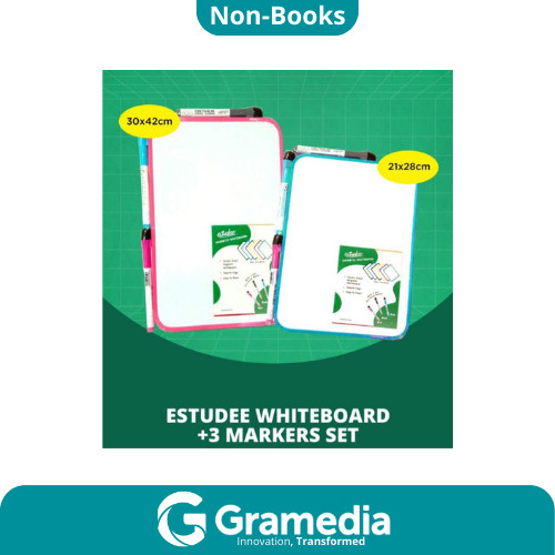 

[Gramedia Cijantung] Estudee WhiteBoard 30×42 cm + 3 Marker Set Pink Frame