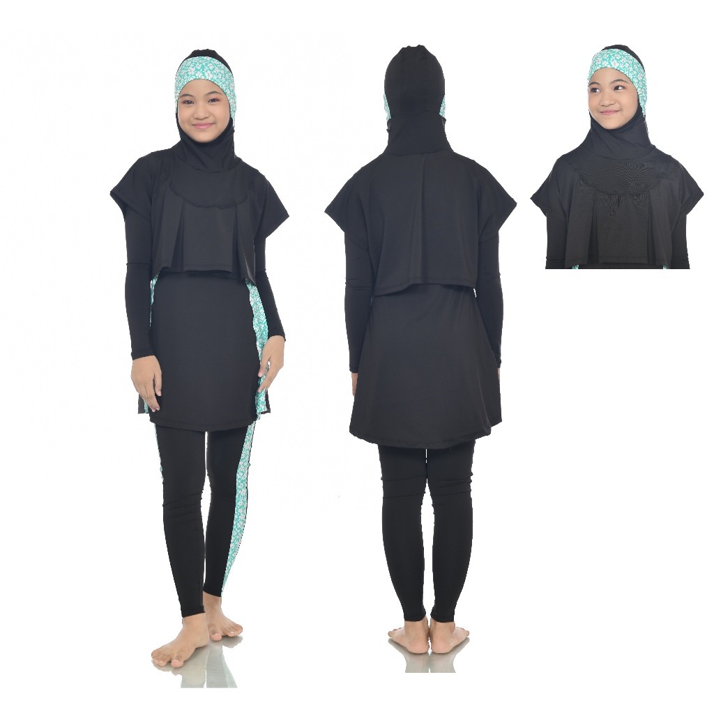 DARTFIT Baju Renang Muslim Anak SD Tanggung Diving Muslimah Syar,i Perempuan Usia 7-14 Tahun
