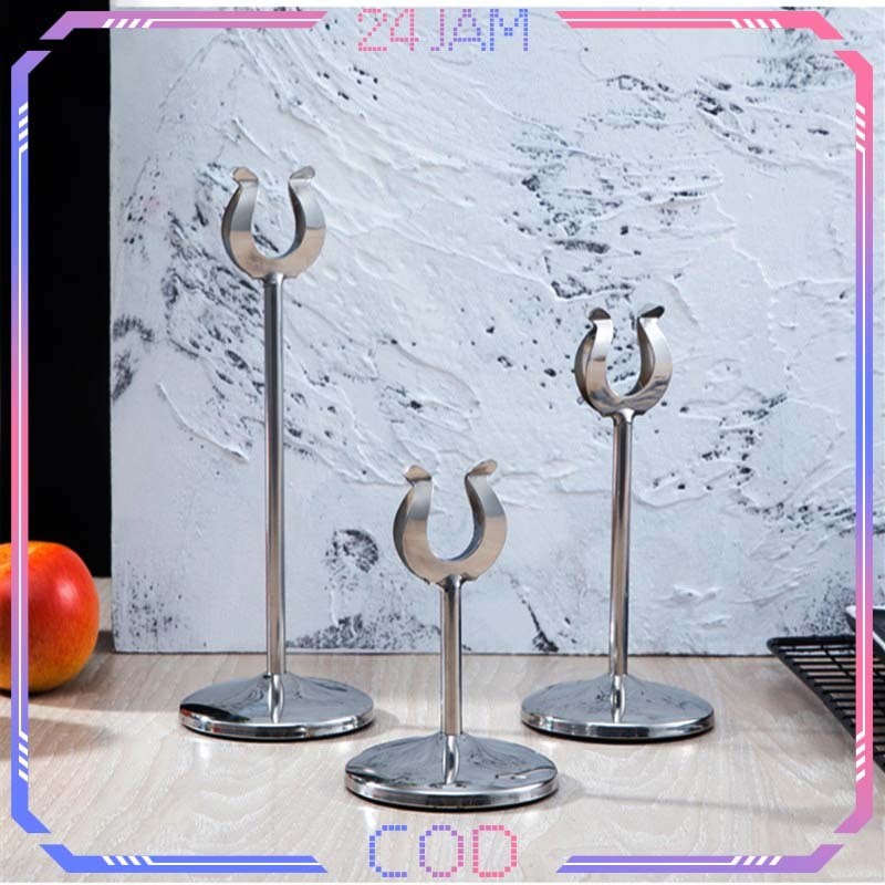 Stand Nomor Meja Stainless Steel Table Stand Menu Stand Menu Meja Makanan Minuman