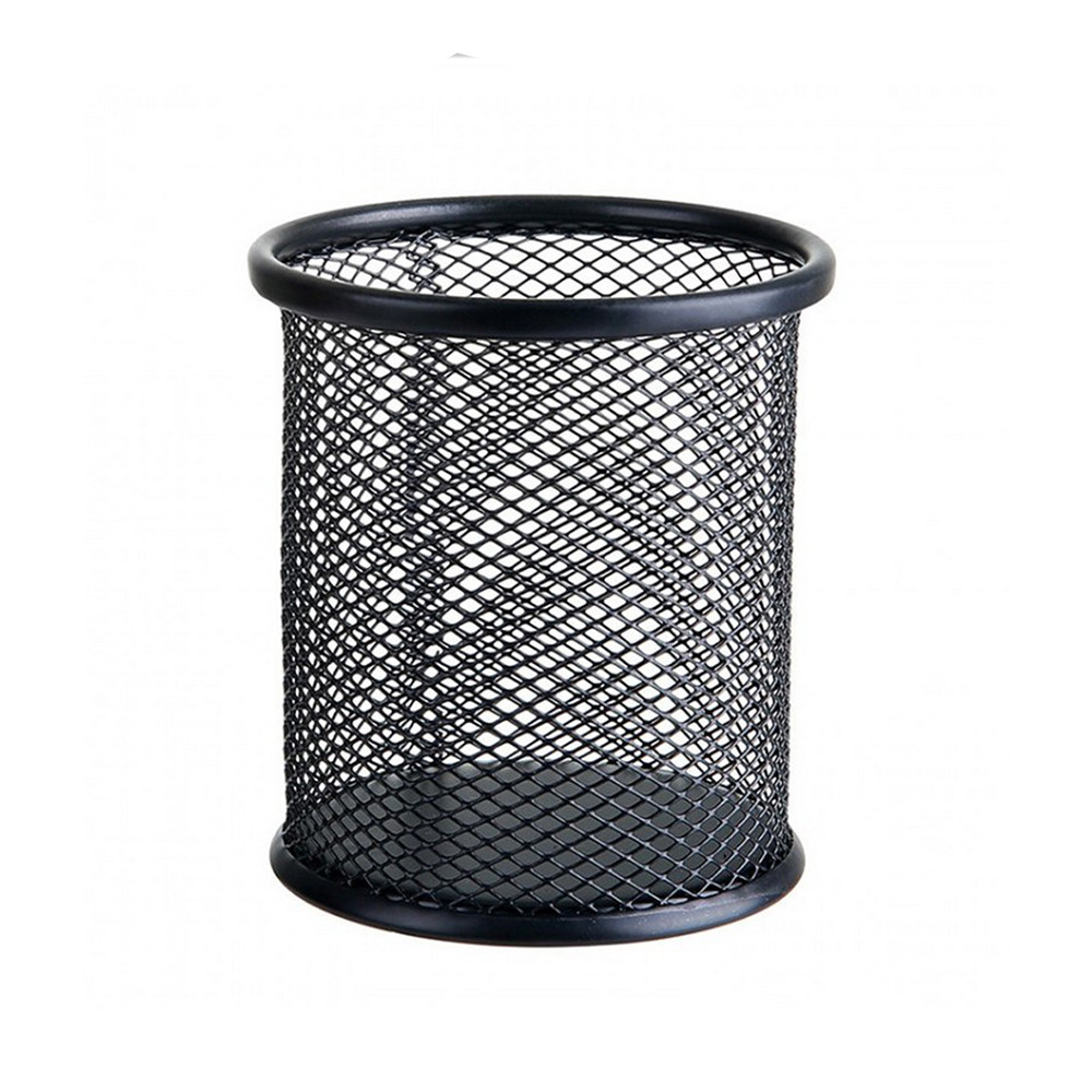 

1Pcs Pencil Holder Office Desk Metal Mesh Square Round Pen Pot Cup Case Container Organiser Durable Pencil Case