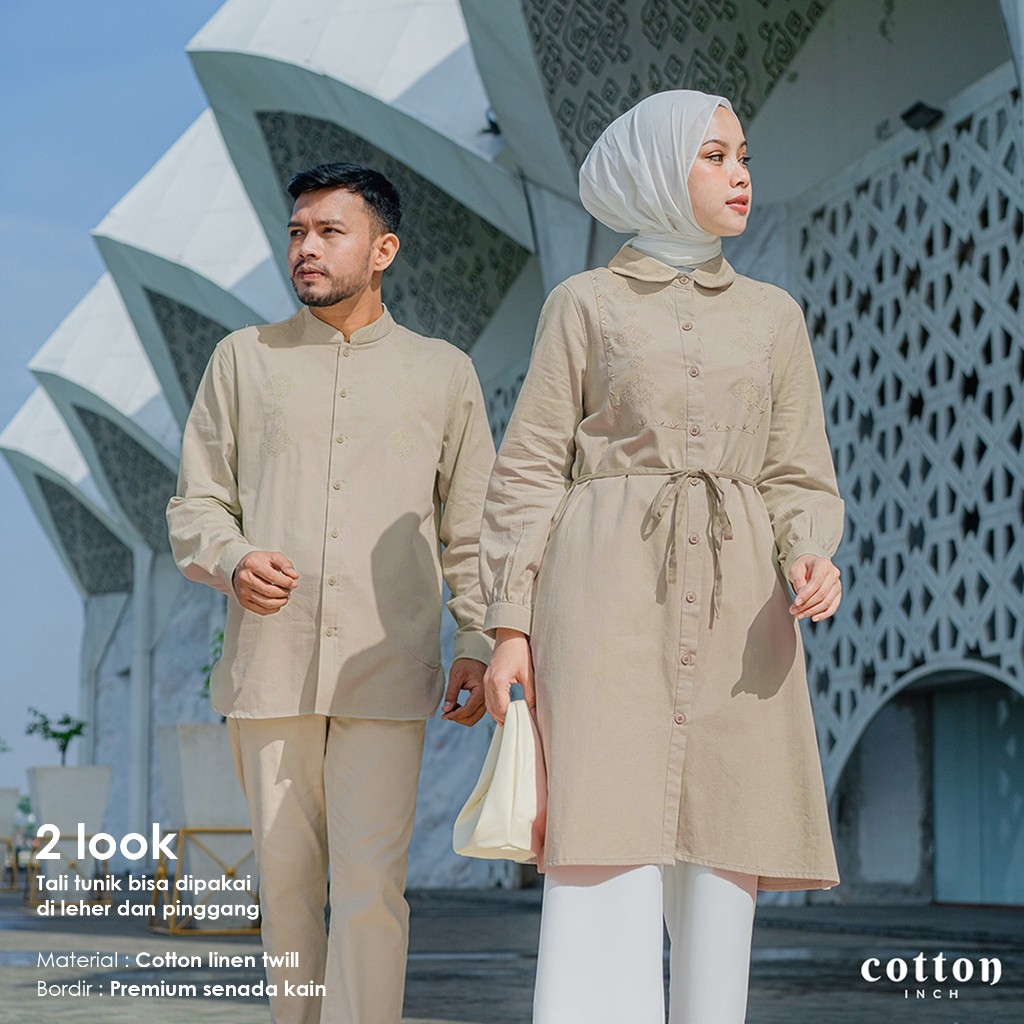 Cotton Inch - Kamila Sarimbit Kemeja Koko Pria Kemeja Tunik Wanita Family Set Hari Raya Ramadan Leba