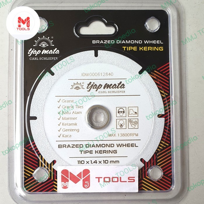 Tjap MATA Brazed Diamond Wheel Dry/Kering - Pisau Granite Tjap MATA 4"