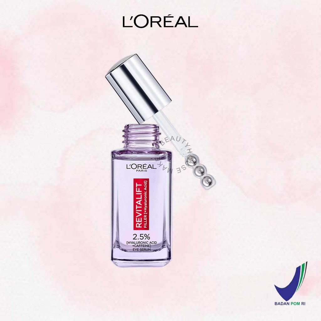 LOREAL Paris Triple Roller 2.5% Hyaluron + Caffein Eye Serum Skincare - 20ml