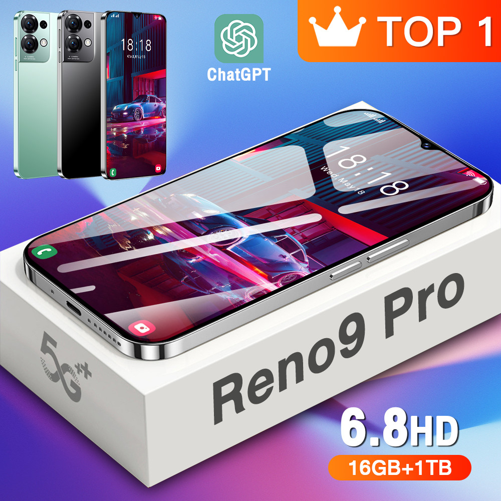 【Bisa COD】Reno 9 pro hp Handphone Baru Layar Penuh 6.8inci Handphone android 4g/5g Menggunakan Sidik