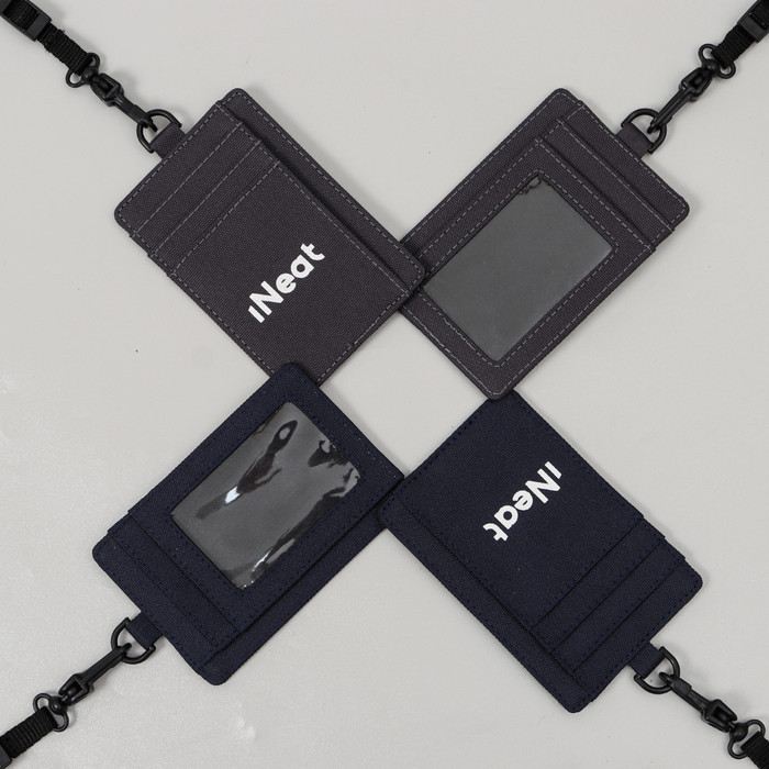 

iNeat Card holder Lanyard ID Card Nametag Wallet Grey
