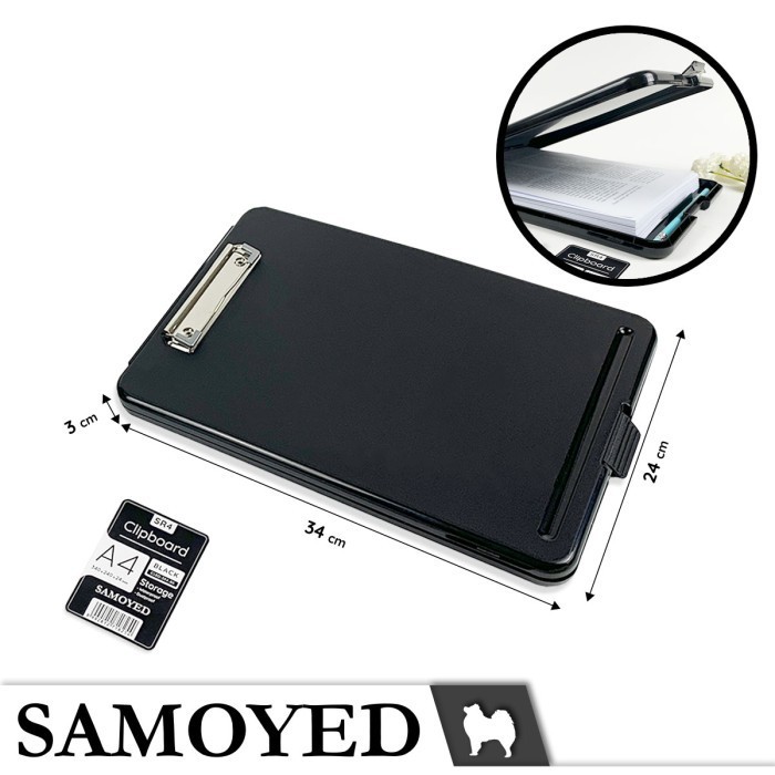 

Papan Klip / Jalan / Ujian / Clipboard Storage A4 Samoyed CLBD-SR4 - Clear