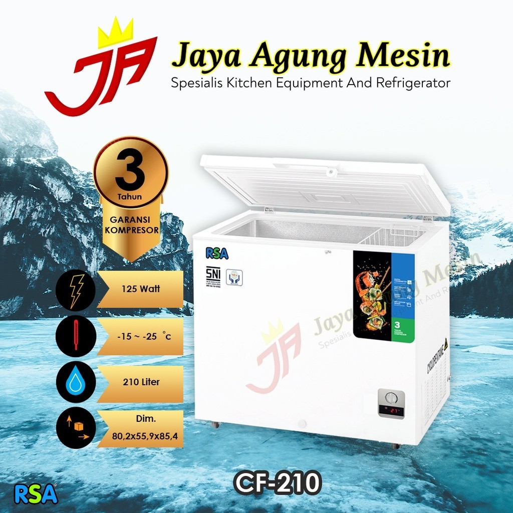 CUCI GUDANG Chest Freezer CF-210 RSA/Freezer Box 200 Liter RSA CF 210