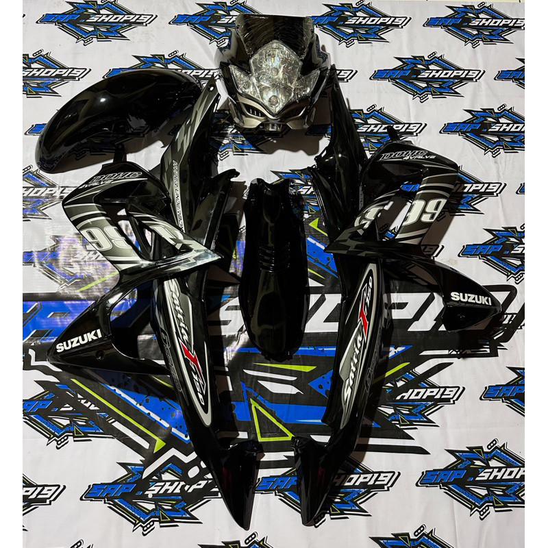 cover body Halus Satria Fu Barong 2010 - 2013 warna hitam. merah putih. biru