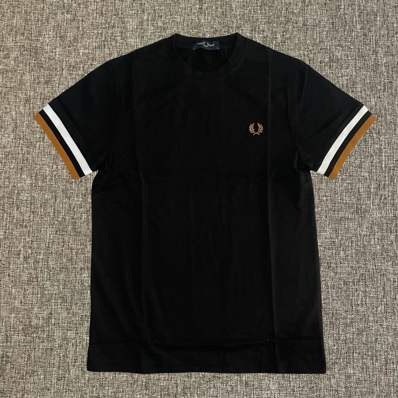 Fred Perry White Gold Sleeve Tee Black Original