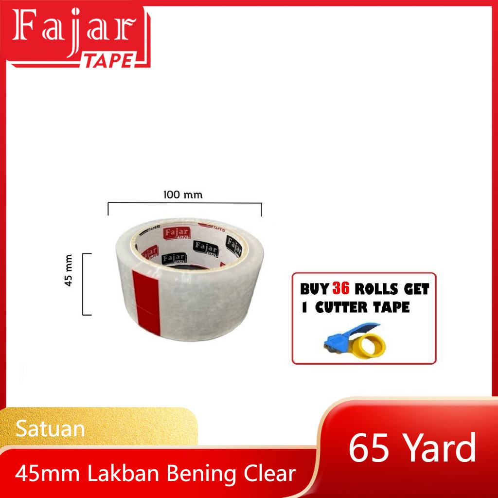 

Lakban Bening / Super white / 45mm x 65 Yard (Full Meter)