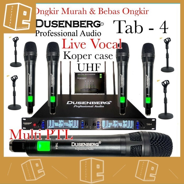 Mic wireless dusenberg Tab 4 channel live vokal panggung Original mix