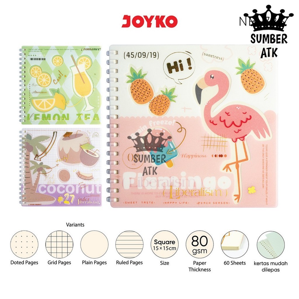 

Notebook Diary Agenda Buku Catatan Joyko NB-725 Summer Dotted Grid Plain Ruled