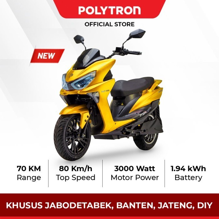 SUBSIDI POLYTRON Fox S Electric Sepeda Motor Listrik - OTR JABODETABEK - Yellow