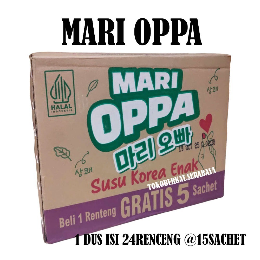

MINUMAN MARI OPPA DUS ISI 24 RENCENG (@1 RENCENG ISI 15 SACHET)