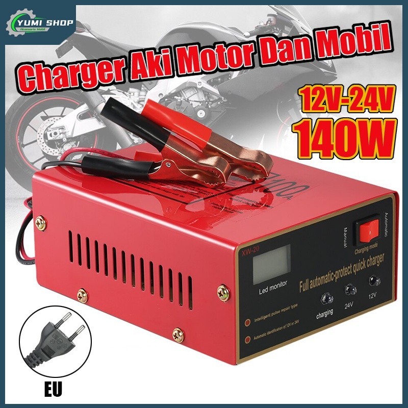 Charger Aki Motor Mobil/Otomatis Accu Kering Dan Basah Lead Acid/Battery Charger Auto Charger Aki/Ca
